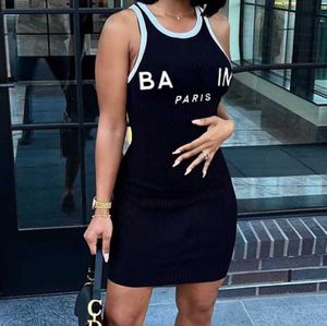 2023 Summer Luxury Brand BLM Designer Dress Fashion Letter Printed Dresses For Woman Slim Quick Dry Mini Skirt American Womens Clothing Plus Size 3xl 4xl