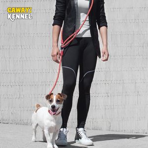 Hundehalsbänder Leinen CAWAYI KENNEL Reflektierendes Nylon Haustier Hunde Kette Traktionsseil führt zum Laufen mit freien Händen Klein Groß 230503