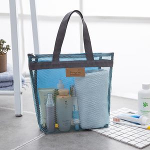 Cosmetic Bags Cases Women Beach Gym Bath Bag Set Makeup Mesh Toiletry Men Wash Organizer Portable Pouch Case Drop 230503