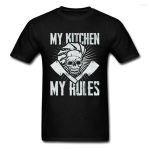 Men's T Shirts Cotton Men Shirt My Kitchen Rules Chef Tshirt Vintage Design Male T-shirt Skull Tees Funny Cooker Clothes Black Tops