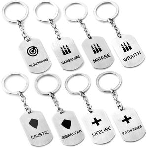 Schlüsselanhänger Filmore Apex Legends Edelstahl Schlüsselanhänger 2023 Spiel Schlüsselanhänger 10 Stile Held Trendy Geschenk für Männer Llavero Keys Accessorias