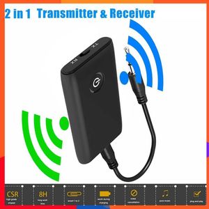 2-In-1 Bluetooth Compatible Wireless Head 5.0 Computer TV Repeater 3.5mm Car Speaker AUX Hifi Music Adapter