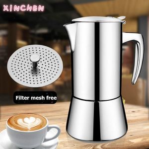 Ferramentas geyser cafeteira fogão de indução 300ml 304 aço inoxidável máquina de café expresso cafeteira moka pote italiano máquina de café