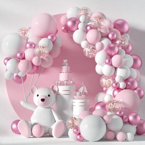Outra festa de eventos suprimentos macaron rosa balão guirlanda arco de boas -vindas chá de bebê