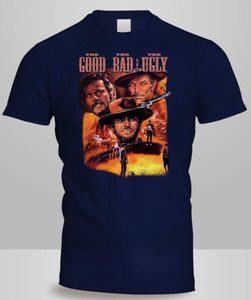 Herren-T-Shirts The Good Bad And Ugly Shirt Mens Navy Color Clint Eastwood