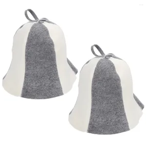 Cappellini da ciclismo 2 pezzi Cappelli alla moda Uomo Cappello da sauna russo Bathhouse Feltro traspirante Copricapo da doccia per adulti