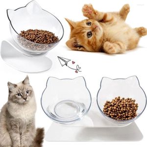Cat Bowls Double Transparent Dog Pet Non-slip Raised Stand Single Water Feeder Puppy Elevated Feeding Food Dish Kitten Supplies