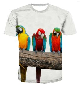 Herr t-skjortor 2023 sommar 3d tryckt t-shirt papegoja djur fågel mode personlighet hip-hop dräkt xx s-6xl
