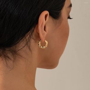 Hoop Earrings 3pair Creative Gold Color Geometric Irregular Hammered Vintage Twisted Cuban Chain Set For Women Jewelry