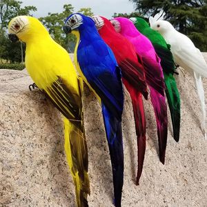 庭の装飾25/35cmクリエイティブシミュレーションオウム動物鳥の羽毛芝生の置物装飾装飾ミニチュアパーティープロップ