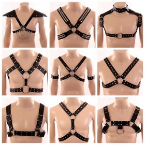 Belts Sex Cosplay Costumes Sexy Women Mature Men Gentleman Adjustable Leather Body Chest Harness Belt Punk Fancy Clothing AccessoriesBelts