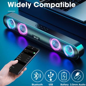 Portable Speakers PC Soundbar Wireless 6D Surround Speaker Bluetooth 5.0 Home Wired Computer Stereo Subwoofer Sound Bar PC Laptop Theater TV Aux