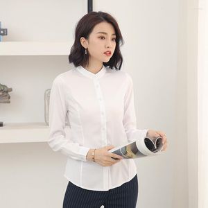 Camicette femminili da donna bianca da donna collare cinghie da donna abbigliamento formale da donna primaverile camicie da lavoro da lavoro abiti da lavoro camicetta a maniche lunghe