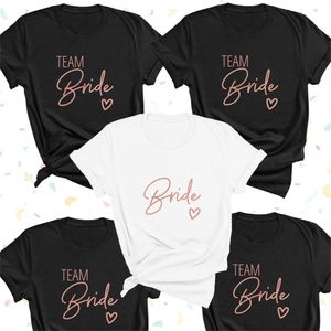 Kvinnor Tshirt Team Bride Love Heart T -shirt Estetiska brudtärna Bride Squad Tshirt Women Ulzzang Wedding Party Tops 1SS8 230503