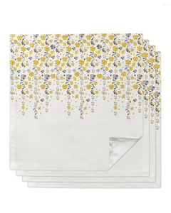 NACKBELA DE TABELA 4PCS Amarelo Flores cinzas guardana