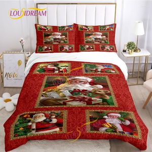 Bedding Sets Christmas Day Atmosphere Bed Sheet Quilt/Pillowcase Four Seasons Santa Claus Extra Large Set Soft Pillowcase Quilt Cover