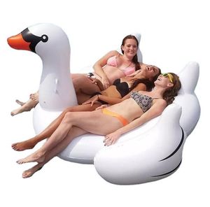 190 cm großer aufblasbarer schwimmender Schwan-Schwimmbecken Float Wasserpool Lounge Floß Schwan Sitzring Wassermatratze für Kinder Erwachsene