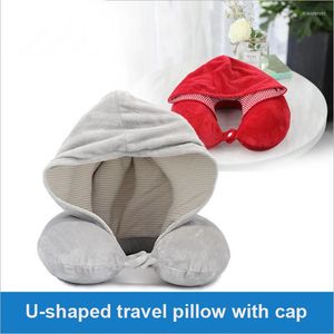 Pillow YR Memory Foam U-Shaped With Itself Cap Creative Comfortable Neck For Car Or Plane Travel Cool And Funny Hat