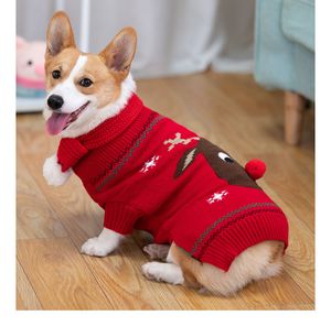 Dog Apparel Christmas Dog Clothes Winter Dog Sweater Pet Outfit Knit Apparel Cat Puppy Clothing Xmas Pet Costume Coat Corgi Clothes Dropship 230504