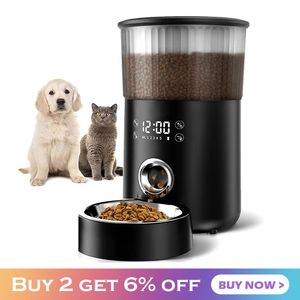 Matning 4L Automatisk kattmatare Smart hundmatdispenser Pet Feeding Bowl med programmerbar timer Pet Supplies 5 Måltider per dag