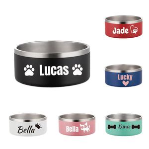 Ciotole per cani e gatti personalizzate per l'alimentazione con nome Ciotola per animali in acciaio inossidabile per cani di piccola taglia Ciotola per cibo e acqua con nomi personalizzati