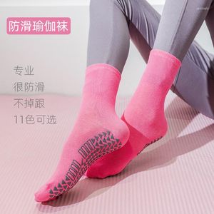 Athletic Socks Yoga Spring Women Cotton Silicone Non-slip Grip Pilates Crew