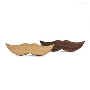 Bow Ties Brand Wooden Mustache Tie Clip High Grade Personality Pattern Printed Wood Alloy