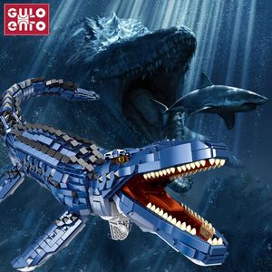 Blocks IDEAS Jurassic Dinosaur World Park Building Mosasaurus Tyrannosaurus Model Bricks DIY Toys for Kids Boys Christmas Gifts 230504