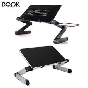 Other Home Garden Adjustable Laptop Desk Stand Portable Aluminum Ergonomic Lapdesk For TV Bed Sofa PC Notebook Table With Mouse Pad 230504