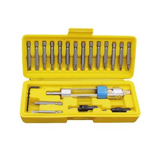 Schroevendraaier 20pcs High Speed Steel Half Time Drill Bit Set with Case Double Use Multifunctional Hand Screwdriver Head Kit Tool Accessories