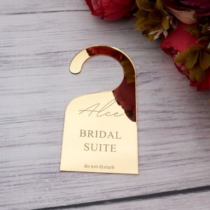 Other Festive Party Supplies 1pcs Customized Wedding Door Sign Favors Personalized Bridal Name Do Not Disturb Hanging 7 14cm 230504