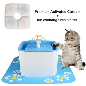 Besleme 2.5L Otomatik Kedi Su Çeşmesi Elektrikli Su Çeşmesi Köpek Cat Pet Drink Bowl Pet Mavi İçme Çeşmesi İngiltere/AB/US/AU Fiş