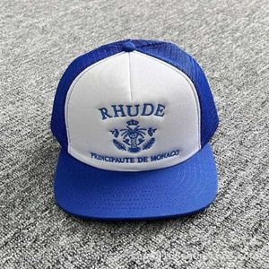 RHUDE BALL CAPS 조수 브랜드 미국 트럭 모자 남성 여성 동일한 스타일의 평평한 챙 야구 모자 가을 겨울 P66 GRI8