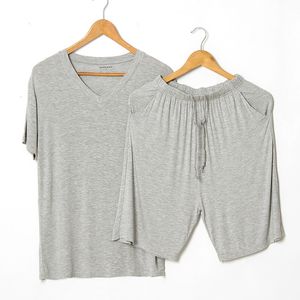 Мужская одежда для сна Летняя модальная пижама наборы тонкие футболки с коротким рукавом.