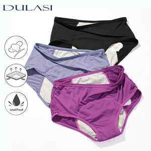 Calcinha feminina dulasi 3pcs prova de vazamento calcinha menstrual calça fisiológica Mulheres MEDORES PERÍODO DE AUTHERAÇÃO CONFEITA EMPERCTURA DROW 230503