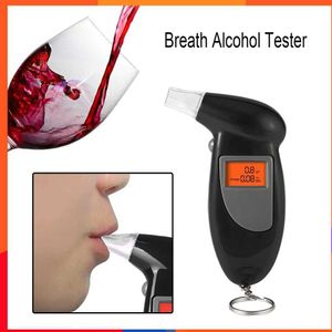 LCD Display Digital Alcohol Tester Professional Police Alert Breath Alcohol Tester Device Breathalyzer Analyzer Detector Test DF