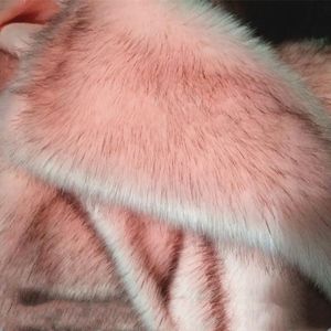 Tecido novo rosa tingido pele de raposa tecido falso para costura casaco gola sapatos colar alta qiality imitação de pele tecido de pelúcia 10x180cm