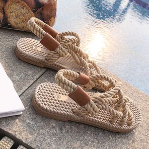 Sandalen Damenschuhe Geflochtenes Seil mit traditionellem Freizeitstil und einfacher Kreativität Mode Damen Sommer l230503