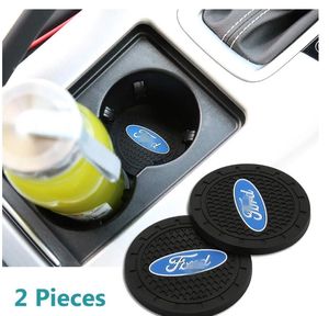 2,75 tums bilinredningstillbehör Anti Slip Cup Mat for Ford Focus, Kuga, Fusion, Mondeo, Fiesta, Transit, Mustang, Ranger, F150, F250 F350