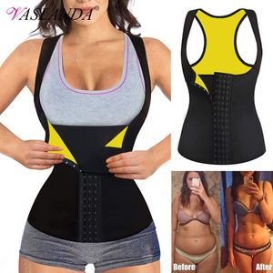 Women's Shapers Women Shaperwear Neoprene Sauna Sweat Waist Trainer Corset Tank Top Slimming Tummy Belly Girdle Body Shaper Push Up Vest 230504