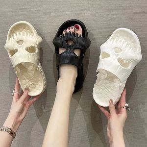 Slippers Summer Women Men Skull Head Thick Platform Home Bathroom Sandals Non Slip Flip Flops Ladies Indoor House 230504