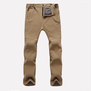 Pantaloni Pantaloni invernali impermeabili da uomo Casual in pile spesso caldo Pantaloni in pelle di squalo Giacca a vento maschile Pantaloni sportivi elastici Pantaloni tattici da uomo