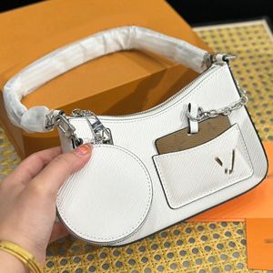 Marelle Bag Women Designer Tote With Mirror Coin Purse Louiseities Calfskin Leather Vuttonity Strap Crossbody Shoulder Handbag Zippe Wallet Luxury 3 Colors 21x12cm