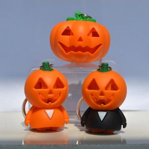 キーチェーンクリエイティブおもちゃハロウィーンギフトLEDサウンドライトカボチャゴーストキーチェーンバッグチェーンペンダント