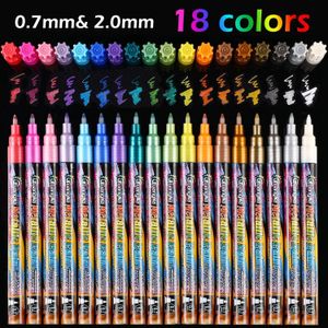 İşaretçiler 624 Renk Akrilik Metalik Marker Kalemler İnce Nokta Boya Kalem Sanatı Kartlar için Kalıcı Resim İmza Yazı 230503