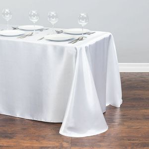 Tabela de mesa retângulo de cetim de pano branco para decoração de casamento banquet de banquete de tecido s capa de natal 230503