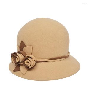 Berets Fashion осень зимняя ретро -женские теплые кепки шерстяная шерстяная шляпа