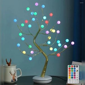 Dekorativa blommor LED Fairy Night Light Rgb Bonsai Tree Desk Lamp Battery USB Power For Home Bedside Bedroom Wedding Party Chile Decor