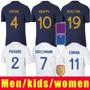 Francuski klub pełne zestawy 2023 Benzema piłka nożna 2023 Giroud Mbappe Griezmann Saliba Pavard Kante Maillot de Foot Equipe Maillots Kit Kit Women Men Football Shirt