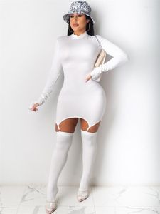 Повседневные платья Habbris Fall Sexy Solid Bodycon Mini Club наряды для женщин 2023 с длинным рукавом o Neck Short Dress Fashion Clothing